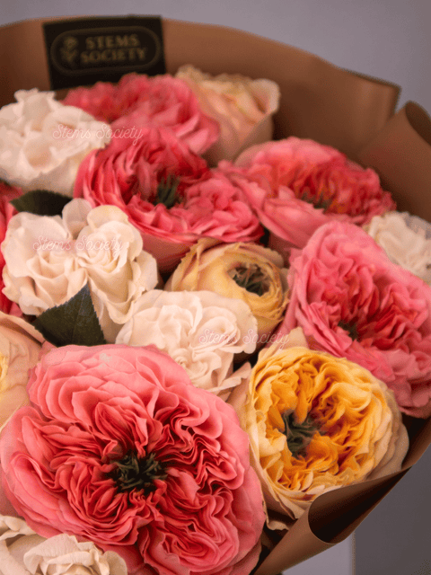 Garden Pink & Melon Roses