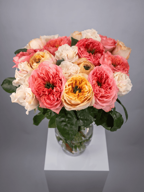 Garden Pink & Melon Roses