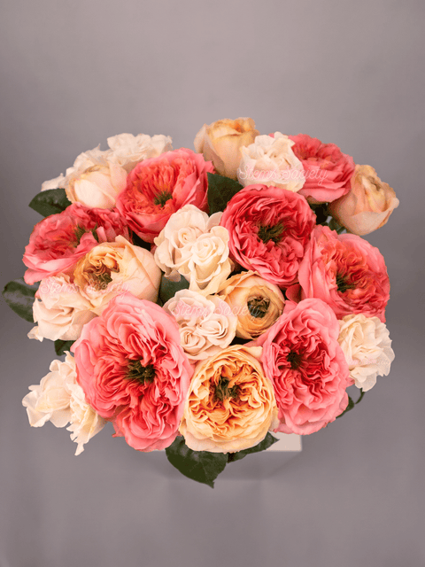 Garden Pink & Melon Roses