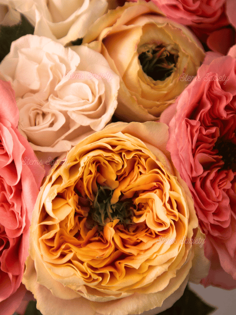 Garden Pink & Melon Roses