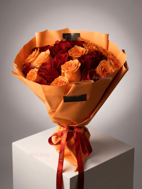 Red & Peach Roses
