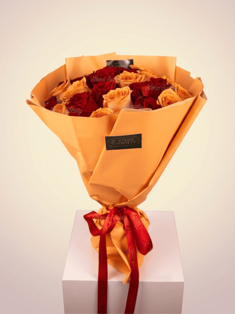 Red & Peach Roses