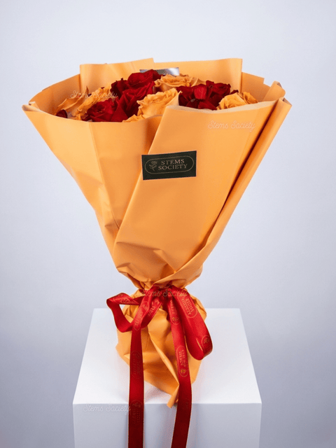 Red & Peach Roses