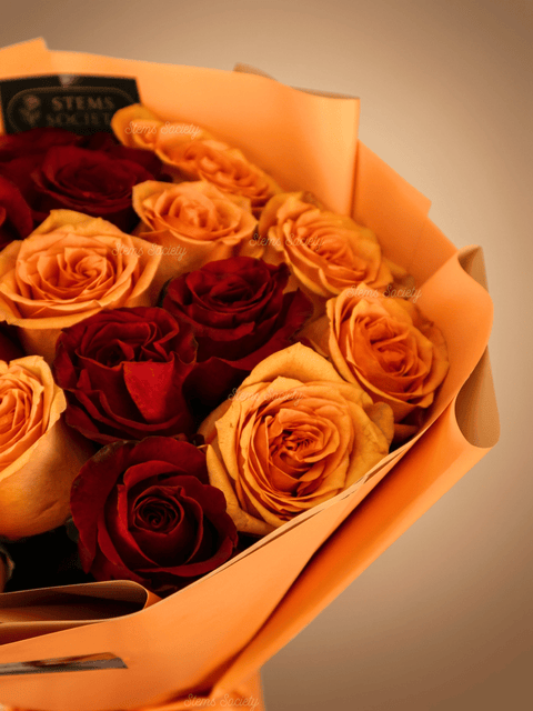 Red & Peach Roses