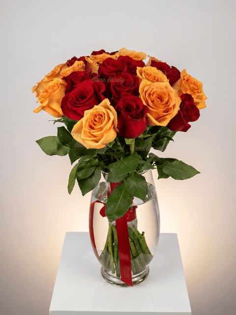 Red & Peach Roses