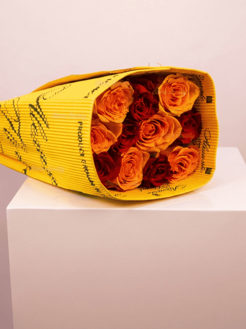 Red & Peach Roses