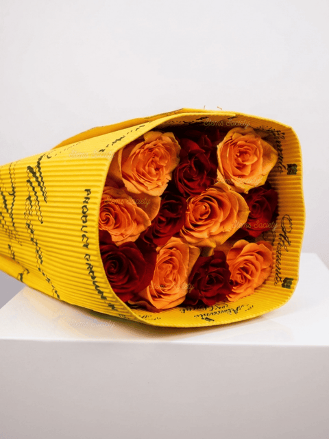 Red & Peach Roses